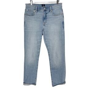 New J Crew Womens 27 Slim Boyfriend Jeans in All Day Stretch Bright Blue Wash